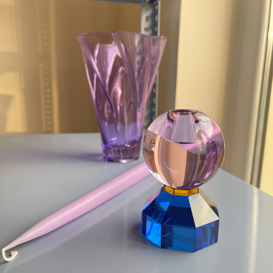 Kerzenhalter Kristall - BLUE/PINK