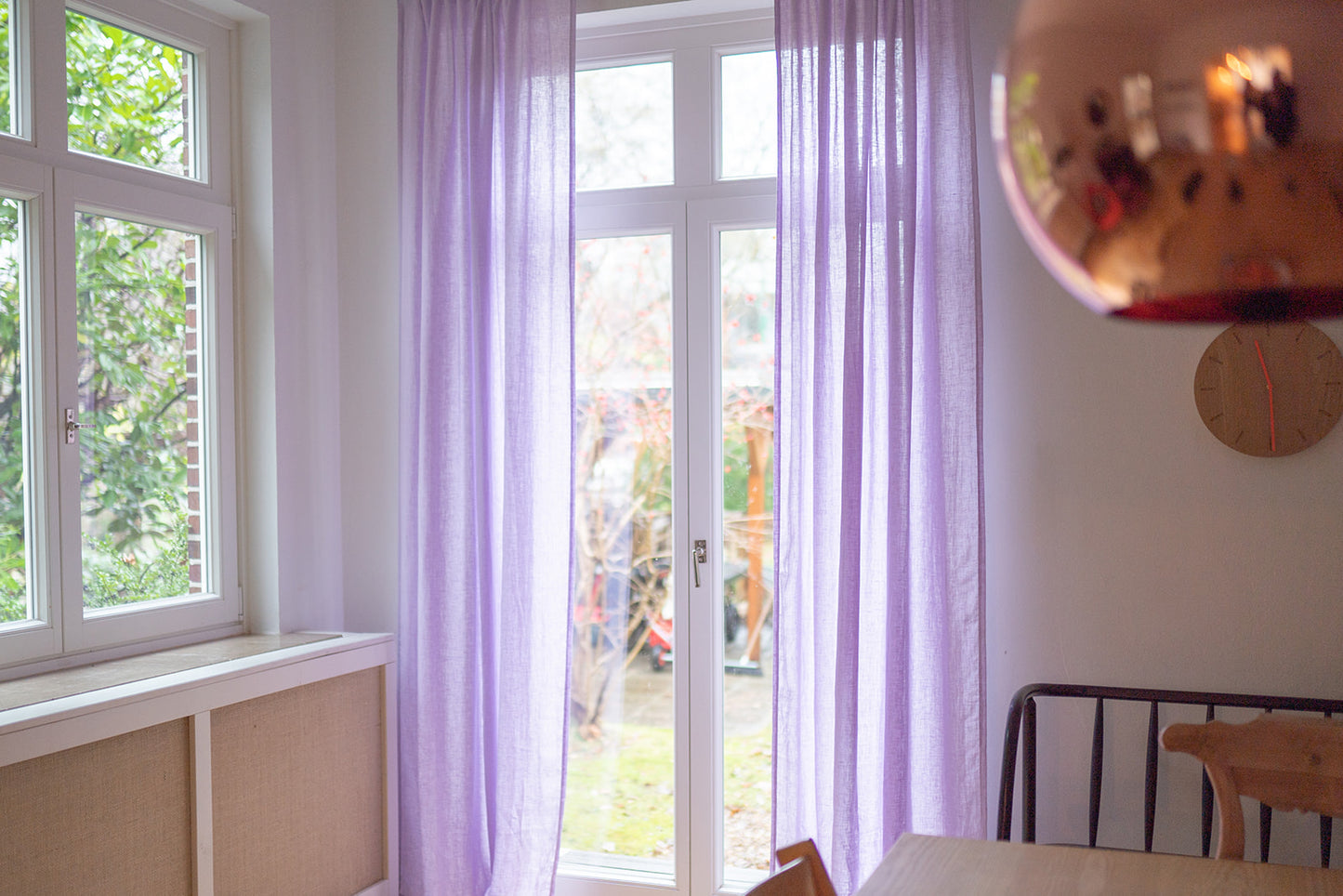 Linen curtain light - LAVENDER CLOUDS //order free of charge in desired length