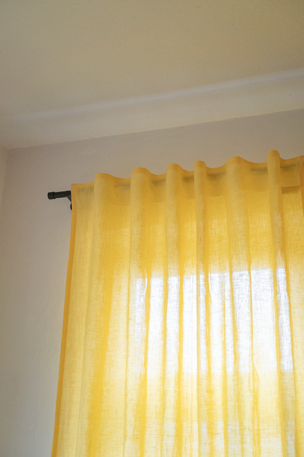 Linen curtain light - BRIGHT YELLOW //order free of charge in desired length